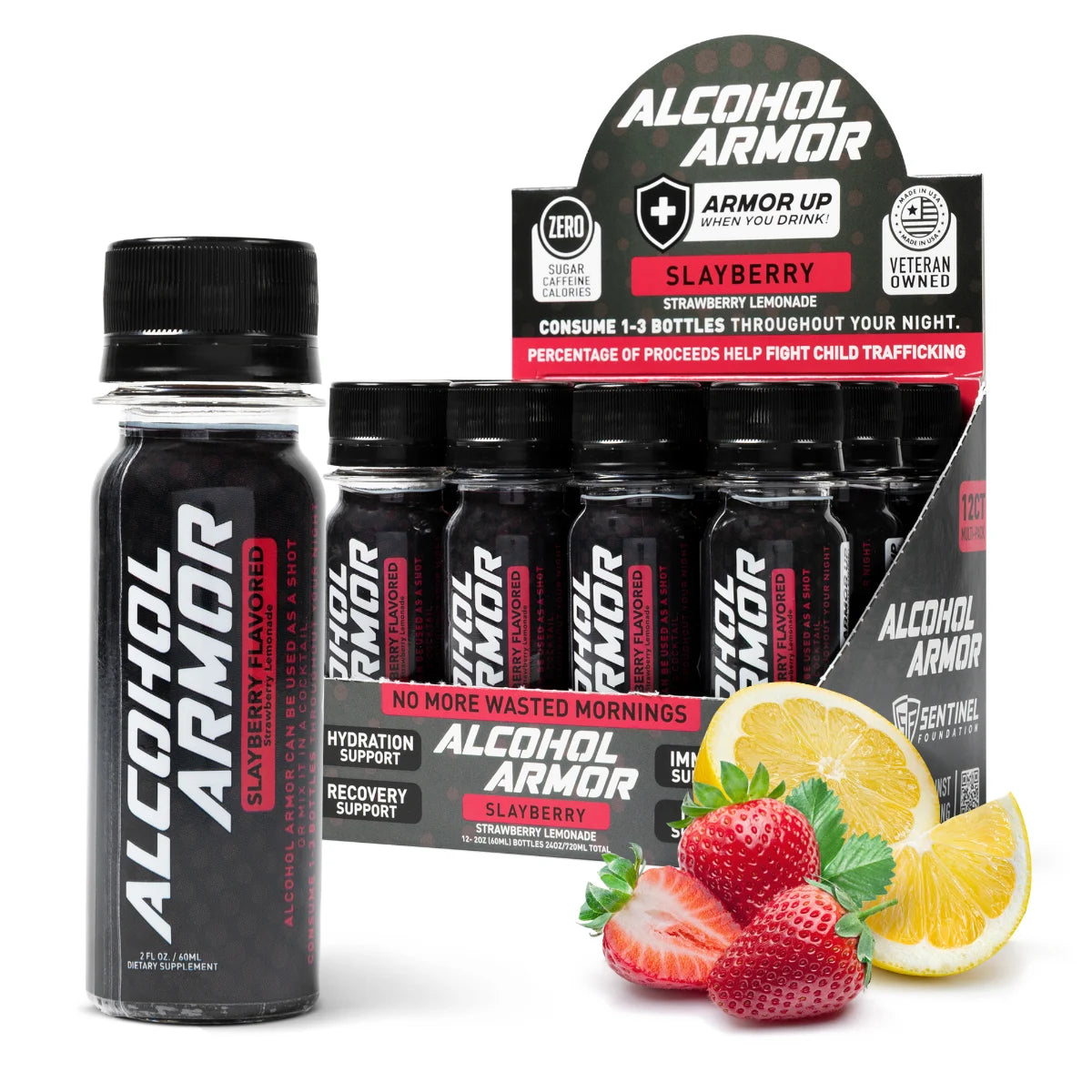 Slayberry 12-pack carton with bottle